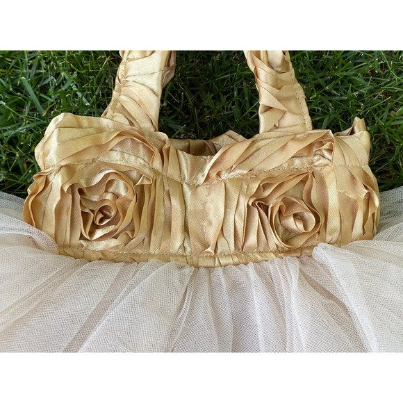 Princess Tote, Bridesmaid Bag, Bridal Tote Bag, Tote Bag, Gold Flower Girl Tote - Picture 2 of 3